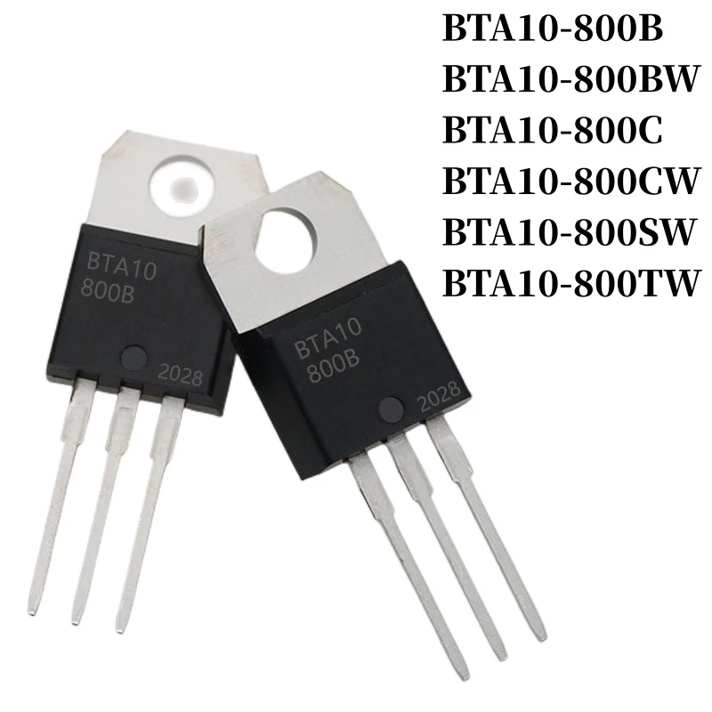 

10~500Pcs BTA10-800B BTA10-800BW BTA10-800C BTA10-800CW BTA10-800SW BTA10-800TW Triac TO-220 10A/800V DIP Thyristor Large Chip