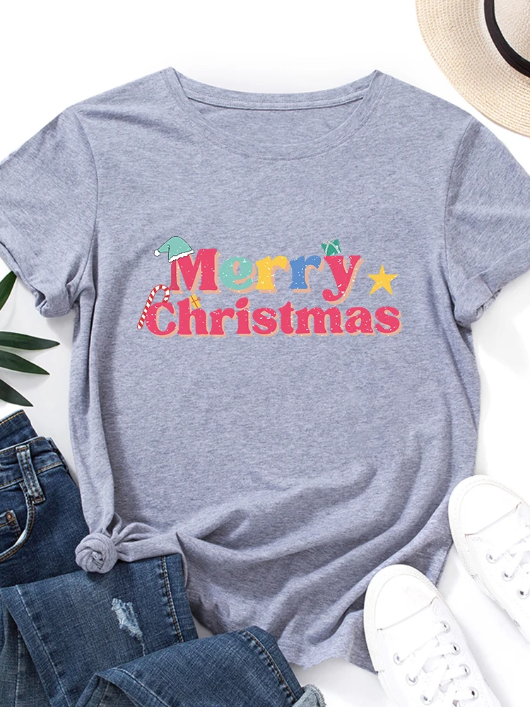 T-shirt in cotone da donna ort Sve rotonda Ne T-shirt con lettera Cisas estiva stampata in puro cotone sottile vestibilità ampia