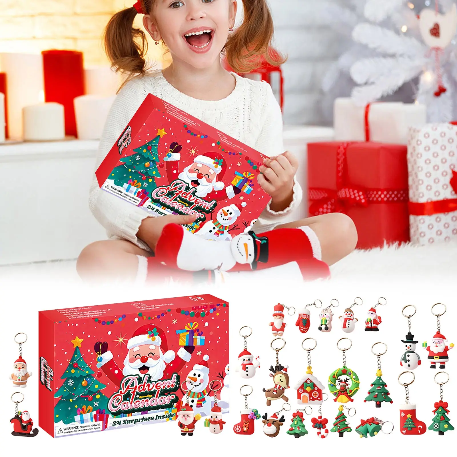 Kitchen Timers Manual Christmas Advent Calendar 2025 24 Days Countdown Calendar With Keychain Or Car Hour Glass with Sand Kids