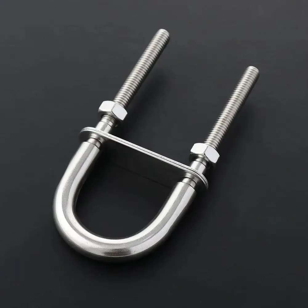 Marine U-bolt Yacht Accessories 304 Stainless Steel Boat Hardware U-bolt Screw Pads Screw with Nut Bow Stern Eye Rope Rigging