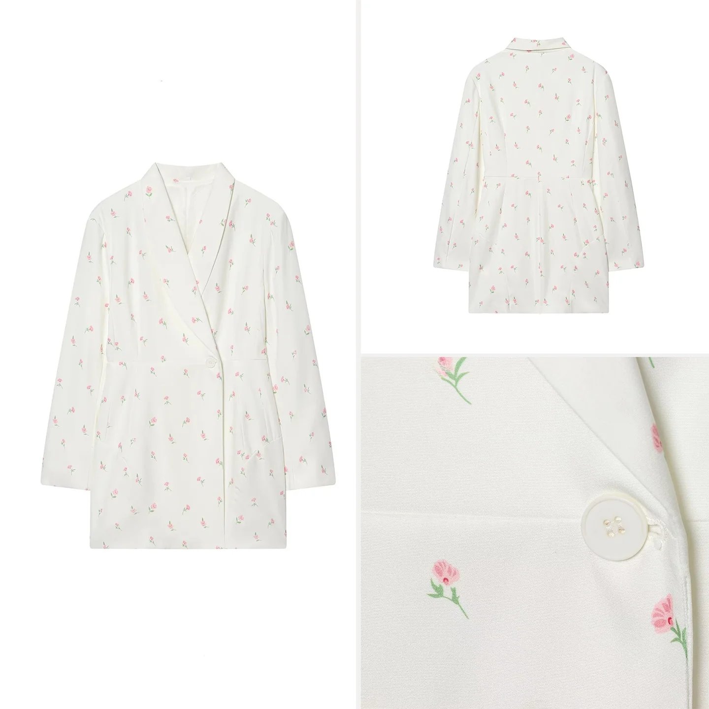 

2025 Winter New Women's Faion Personali Long Sve Waist-Cinching Commute Print Suit European Sle Z Ladies Blouse