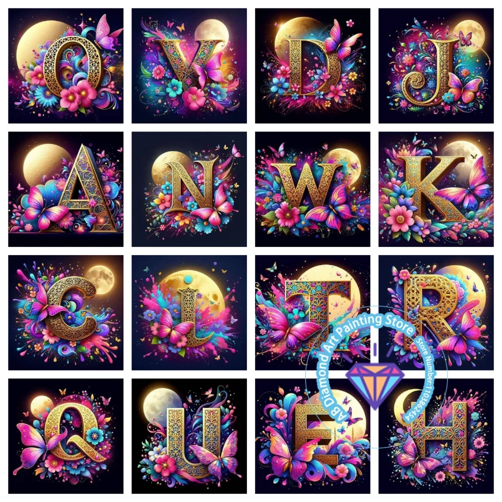 

Бабочка животное алфавит AB комплект алмазной живописи квадратный круглый алмаз 5D DIY мозаика ручной работы искусство изысканный подарок домашний декор
