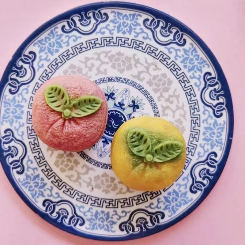 50g พลาสติกวัสดุแม่พิมพ์ขนมไหว้พระจันทร์สีส้มรูปร่างแสตมป์แม่พิมพ์เค้กดวงจันทร์สำหรับ DIY