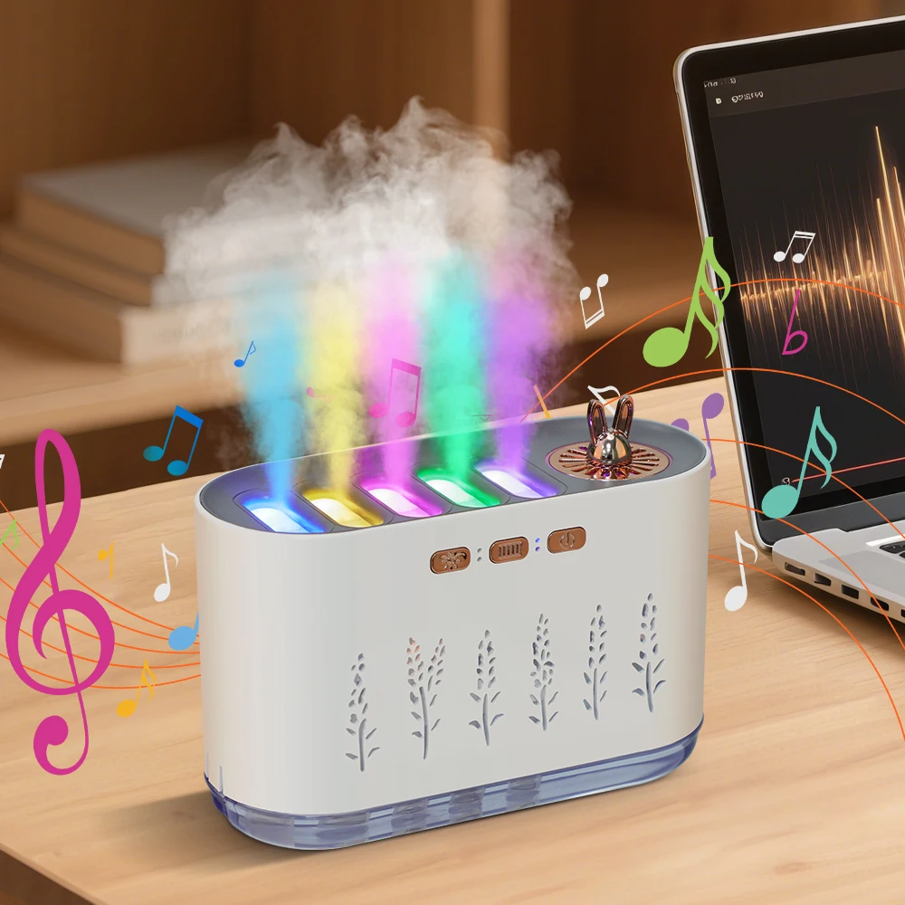 Music-Sensing Air Humidifier 7 Colors LED Light Aroma Diffuser For Home Car 700ml Cool Mist Maker Essential Oil Diffuser