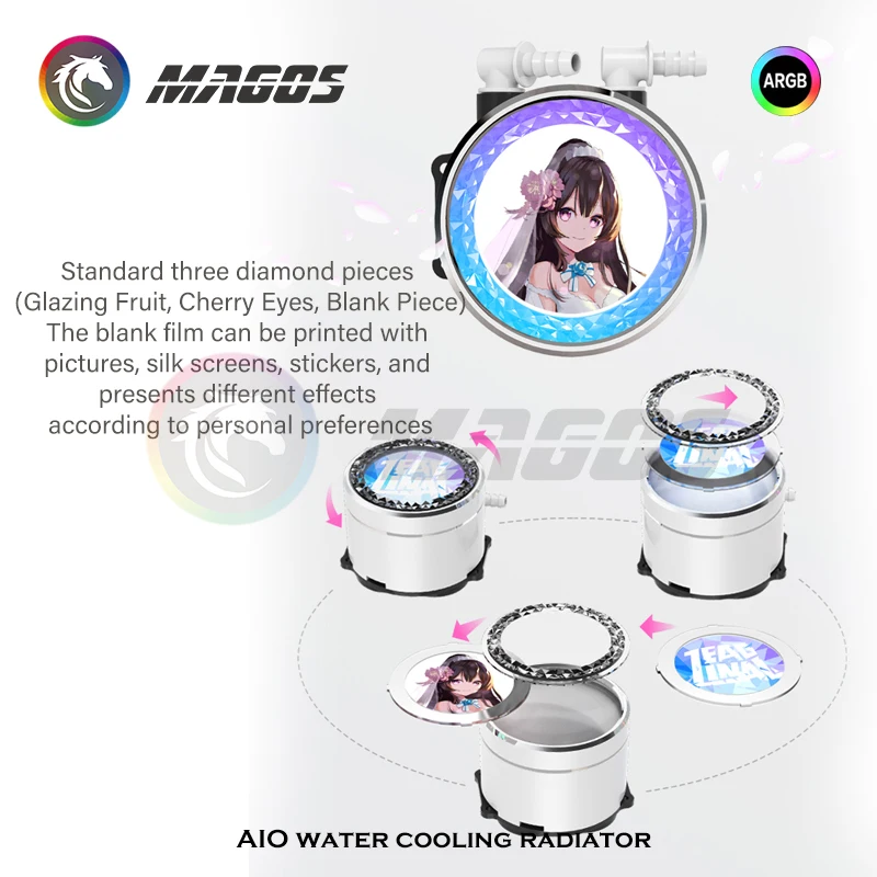 Imagem -03 - Refrigeração a Água Anime Estilo Tema Intel Am5 Cpu Watercooler Asus 1700 Argb 240 Aio mb 5v Synnc Zc240 Original