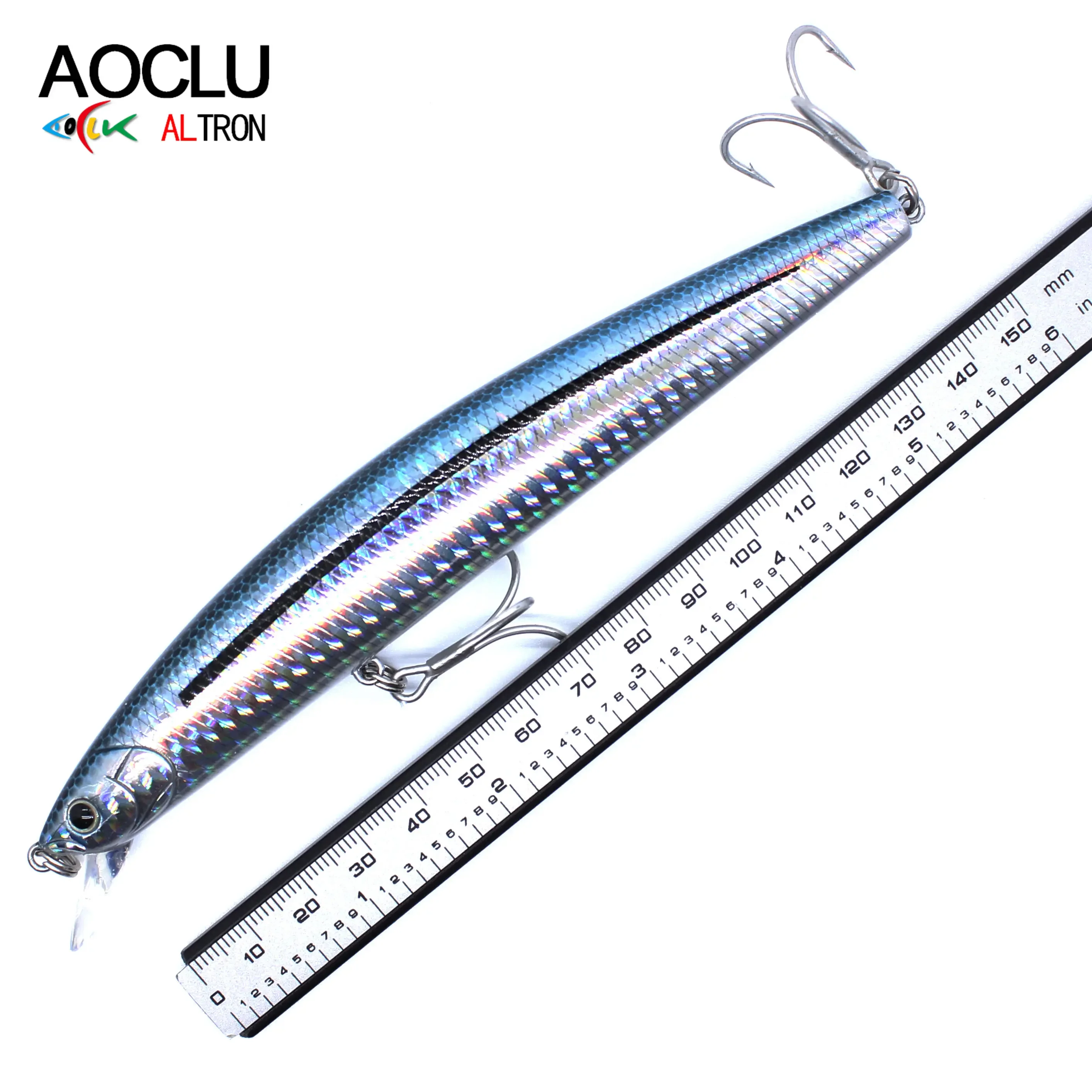 AOCLU-Floating Jerkbait Wobbler Hard Bait, Minnow Saltwater Tuna Fishing Lure, UV Coating, 160mm, 30g Diving Depth, 0.5-1.5m