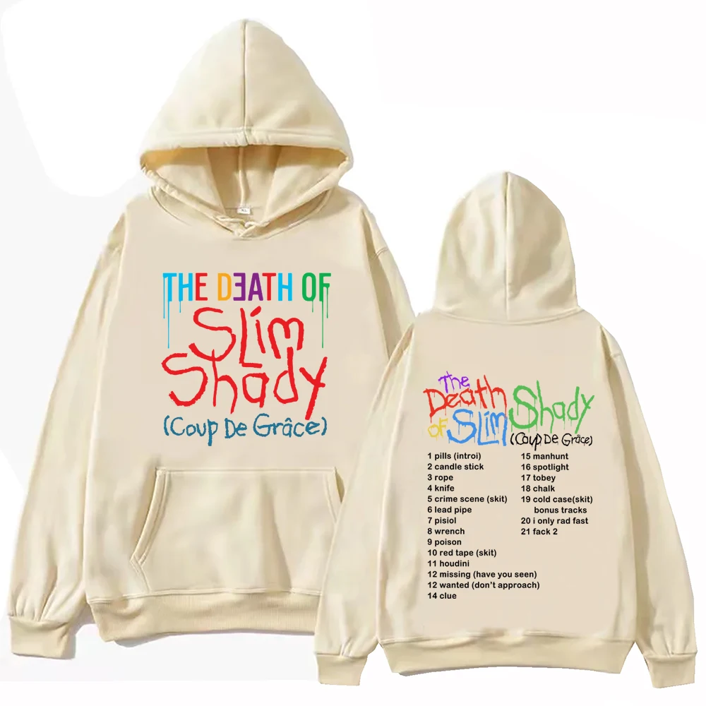 Eminem The Death of Slim Shady Hoodie Harajuku Hip Hop เสื้อสวมหัวเสื้อสเวตเตอร์