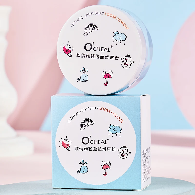 OCHEAL Waterproof Matte Setting Finish Loose Powder Setting Powder Mineral Shrink Pores Waterproof Matte Finish Makeup Cosmetics