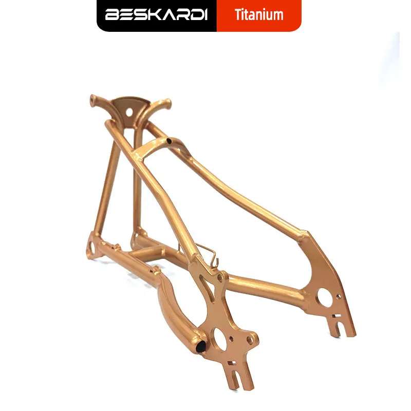 Tytanowy tylny trójkąt rower składany 16 20 Cal obręczy tarcza Brkae 112mm 130mm 135mm akcesoria do ramek rowerowa dla Brompton 3 sześćdziesiąt