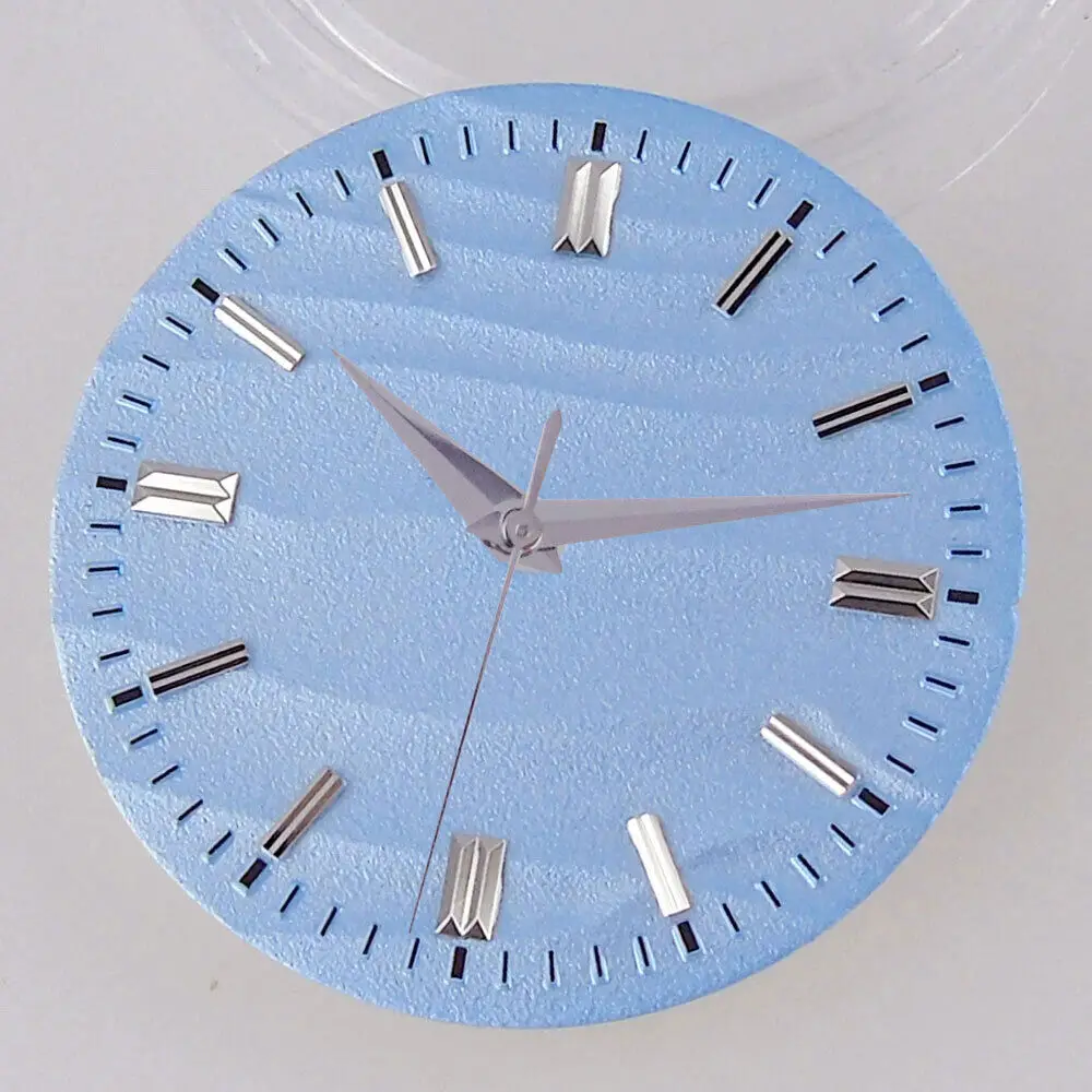 Tandorio New 29mm Yellow Blue White Desert Texture Watch Dial Hands Luminous Fit NH35 NH36 ETA2824 2836 PT5000 Movement
