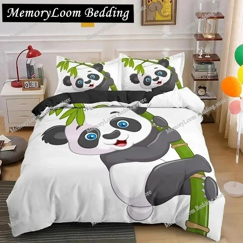 

Cartoon Panda Bedding Set Cute Animal Duvet Cover Set Single Full Queen King Polyester Quilt Cover for Kids Girls