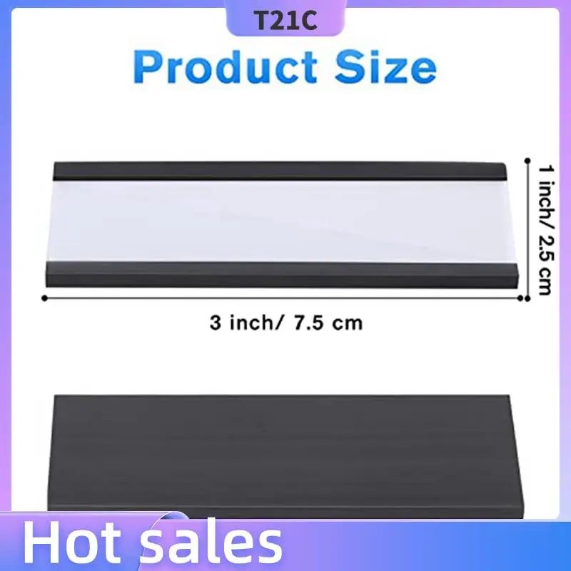 

T21C 60 Pack C Channel Magnetic Label Holders 1 X 3 In With Magnets Magnetic Name Tags Tool Box Labels For Metal Whiteboard