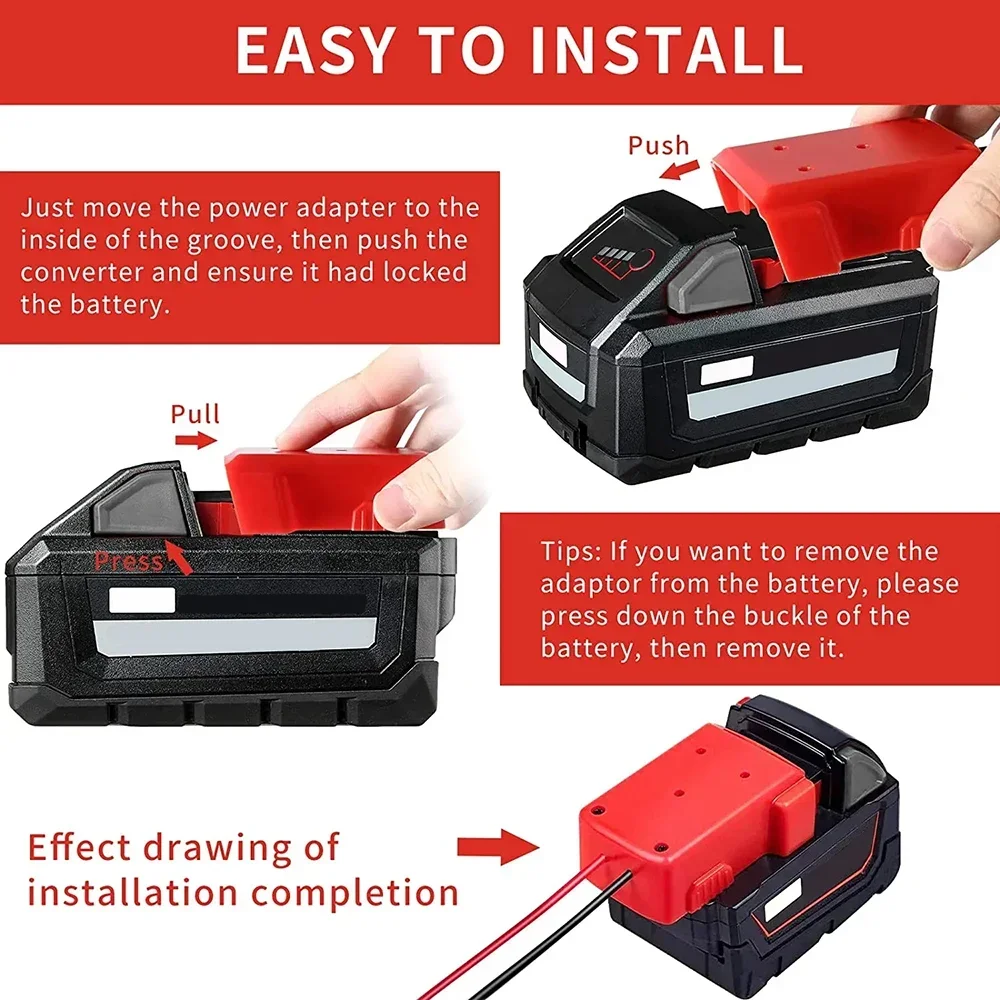 Lithium-Batterie DIY-Adapter-Stecker Stromversorgung Radadapter Dock-Halter 48-11-1815 für Milwaukee für M18 18V Li-Ionen-Akku – Detail 9