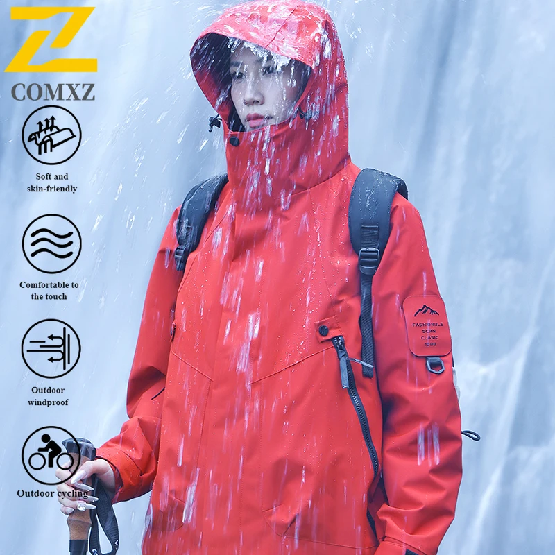 

COMXZ Men's Winter Jacket with Detachable Fleece Inner - Waterproof Windproof Outer Shell for Hiking Camping (2-Piece Set)