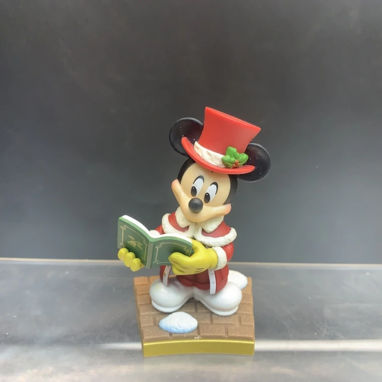 Disney 2023 Christmas Limited Peripheral Toys Kawaii Mickey Minnie Figurines Collection Model Tabletop Decoration Kid Xmas Gift