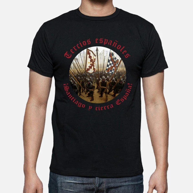 Santiago Y Cierra España. Tercios Españoles Spanish Legion T-Shirt 100% Cotton O-Neck Summer Short Sleeve Casual Mens T-shirt