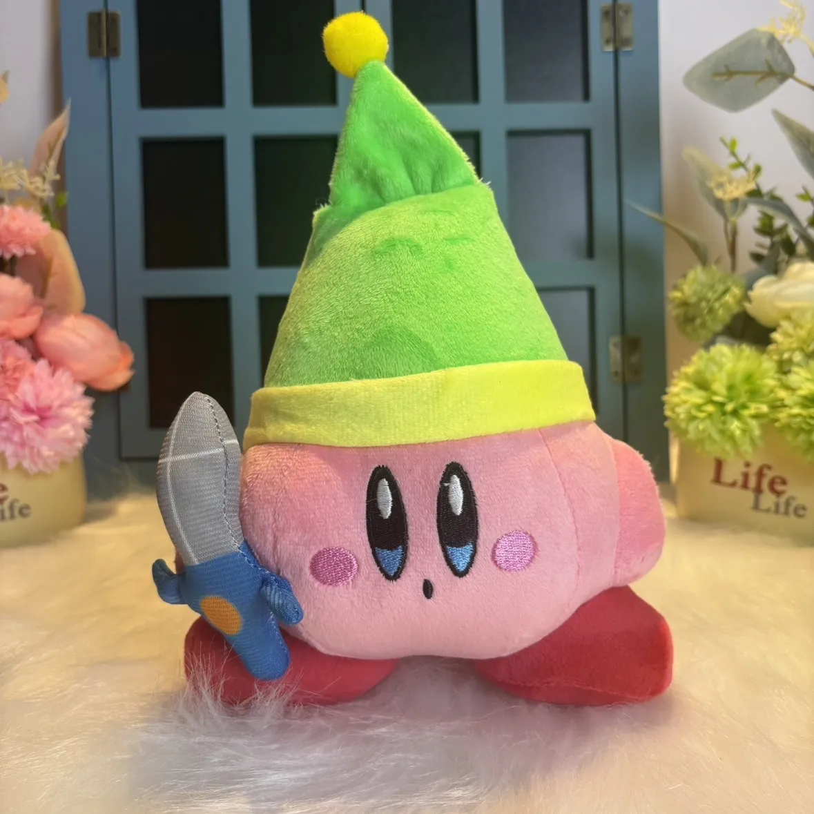 Peluche Kawaii de Kirby: Kirby Gris, Kirby Fantasma, Kirby Rosa, Azul, Verde, Rojo. Muñeco de Peluche de Kirby con Corazón. Regalo de Cumpleaños para Niños.