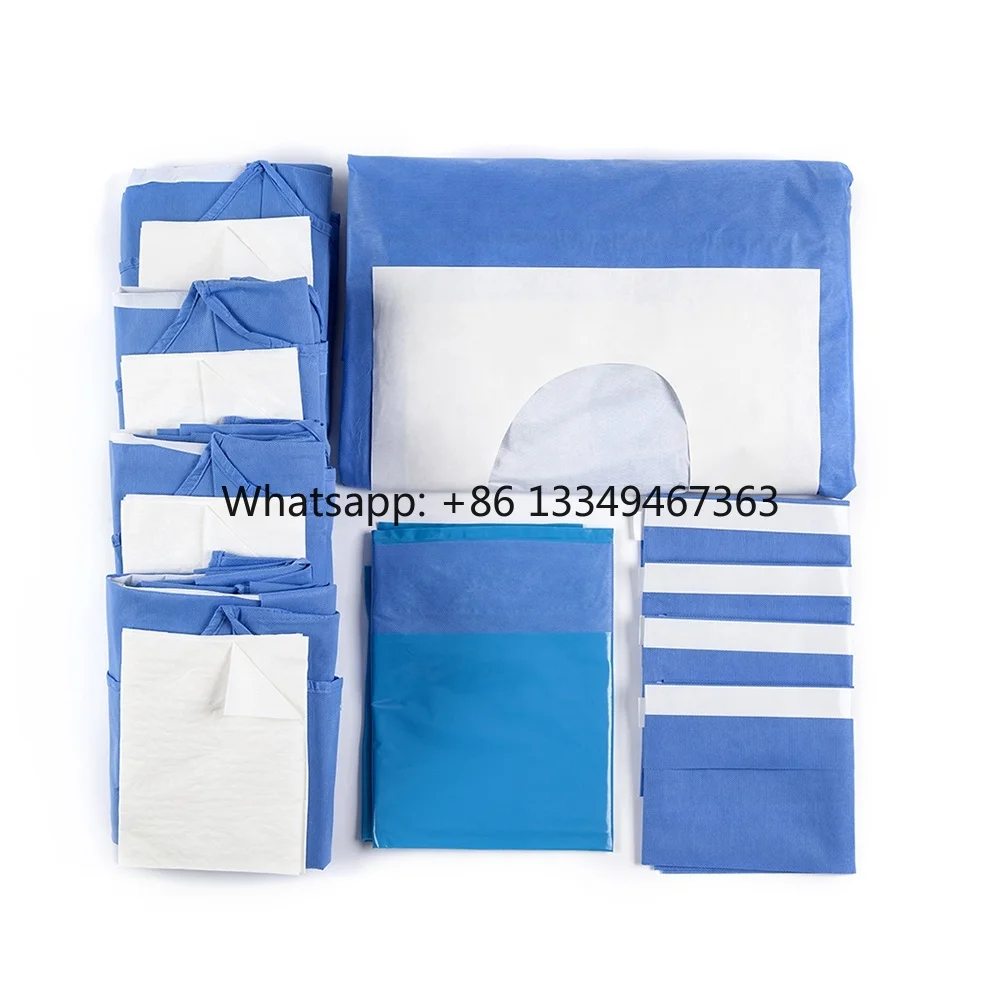 

In Stock Medical Supplies SMS Sterilization Wrap Medical Dispossabel Operating Kit Surgical Pack for Hospital Hot Sale