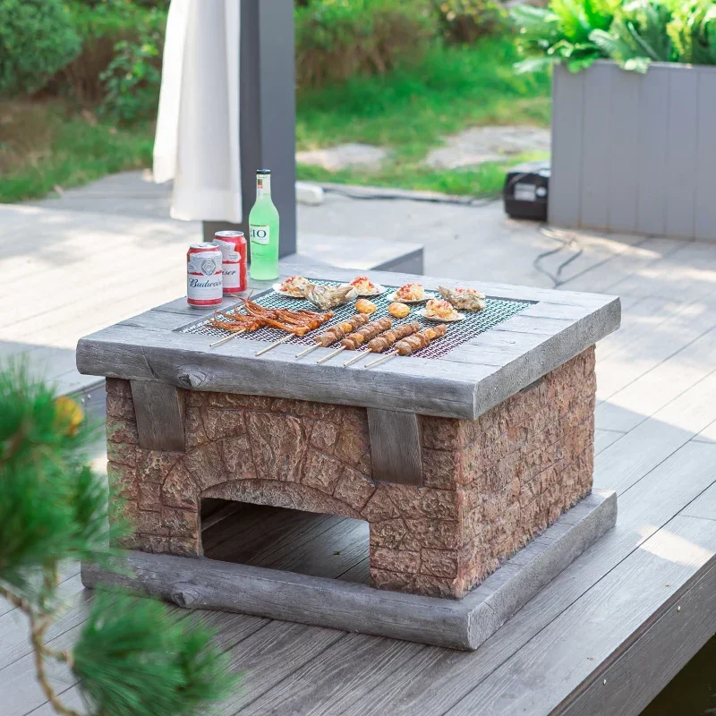 

Villa barbecue grill barbecue table charcoal household indoor and outdoor heating brazier charcoal oven.