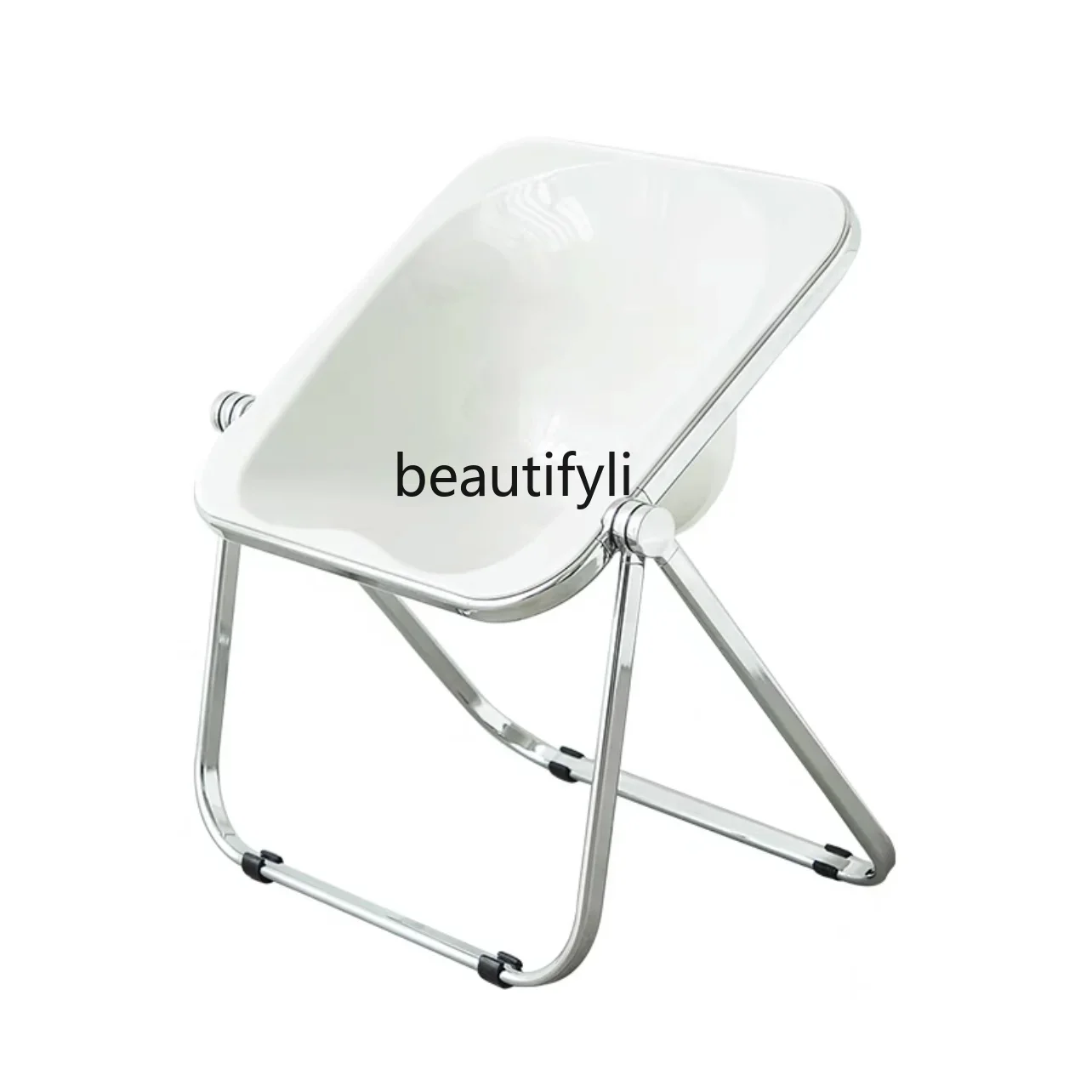 

Medieval Folding Stool Transparent Simple Vintage Metal Acrylic Folding Chair Living Room Study