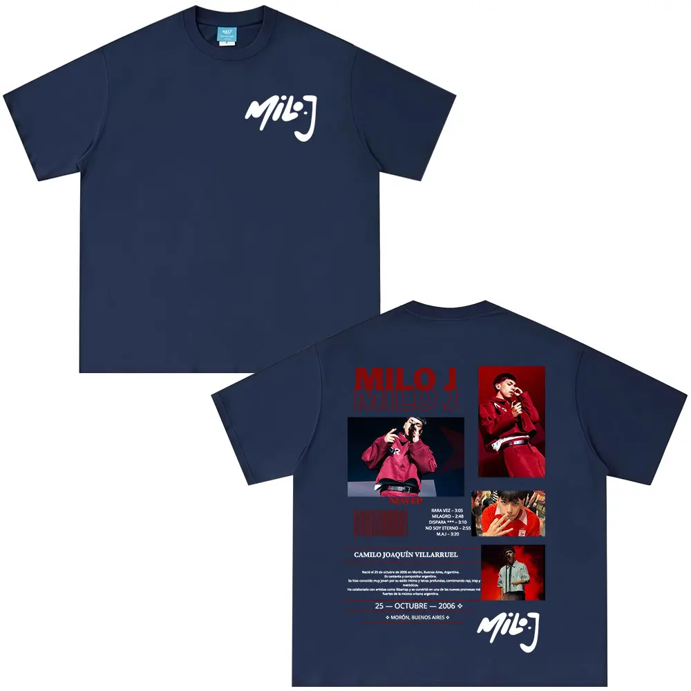 Rapper Milo J Album Tour 2026 Merch T Shirts Casual Cotton Men's Women Clothing Fashion Hip Hop Oversized T-shirt Streetwear