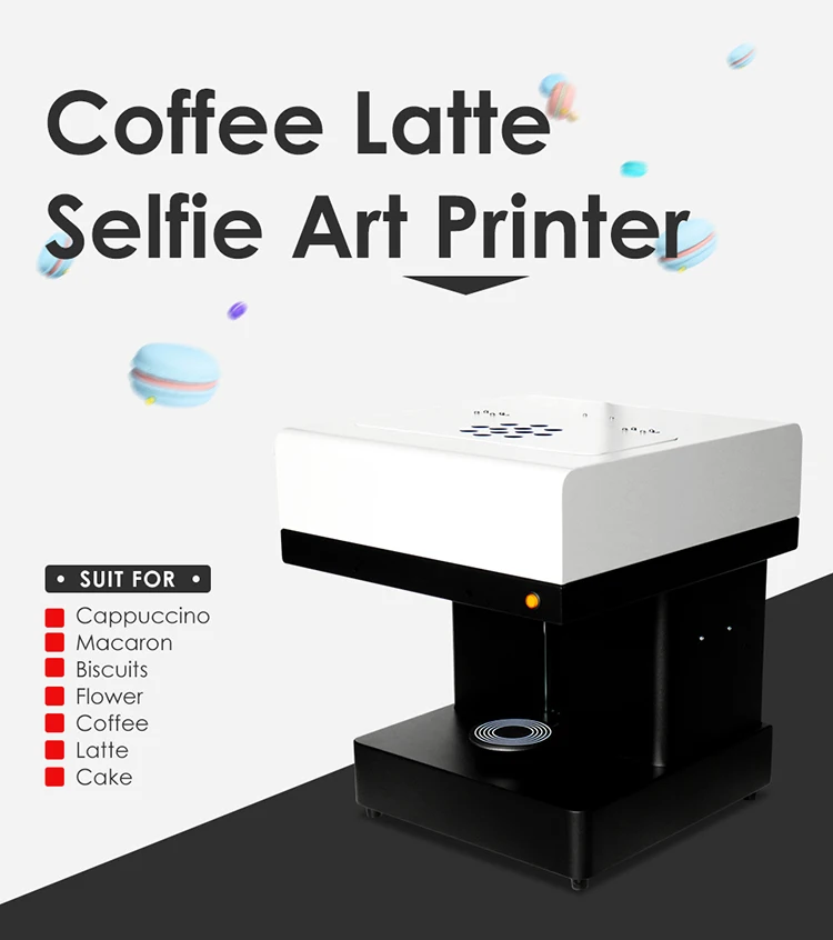 Latte Art Coffee Printer Automatic Beverages DIY Printing Photo printer On Coffee Edible Ink Cartridges Coffee Printing Machine