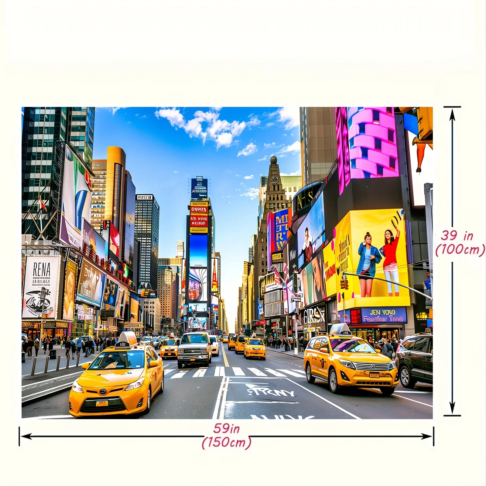 New York Times Square architecture photo background, adult portrait studio booth prop banner