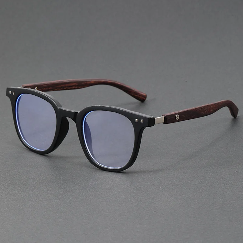 Trendige TR90-Brille mit Anti-Blaulicht-Holzmaserung, für Herren und Damen, großes Quadrat, Blue Ray-Blockierung für Computer-Glasrahmen F83026