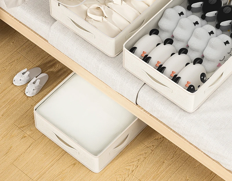 Underbed Storage Box Household Transparent Flat Drawer Style Clothes and Blankets Folding Storage Box Storage Box