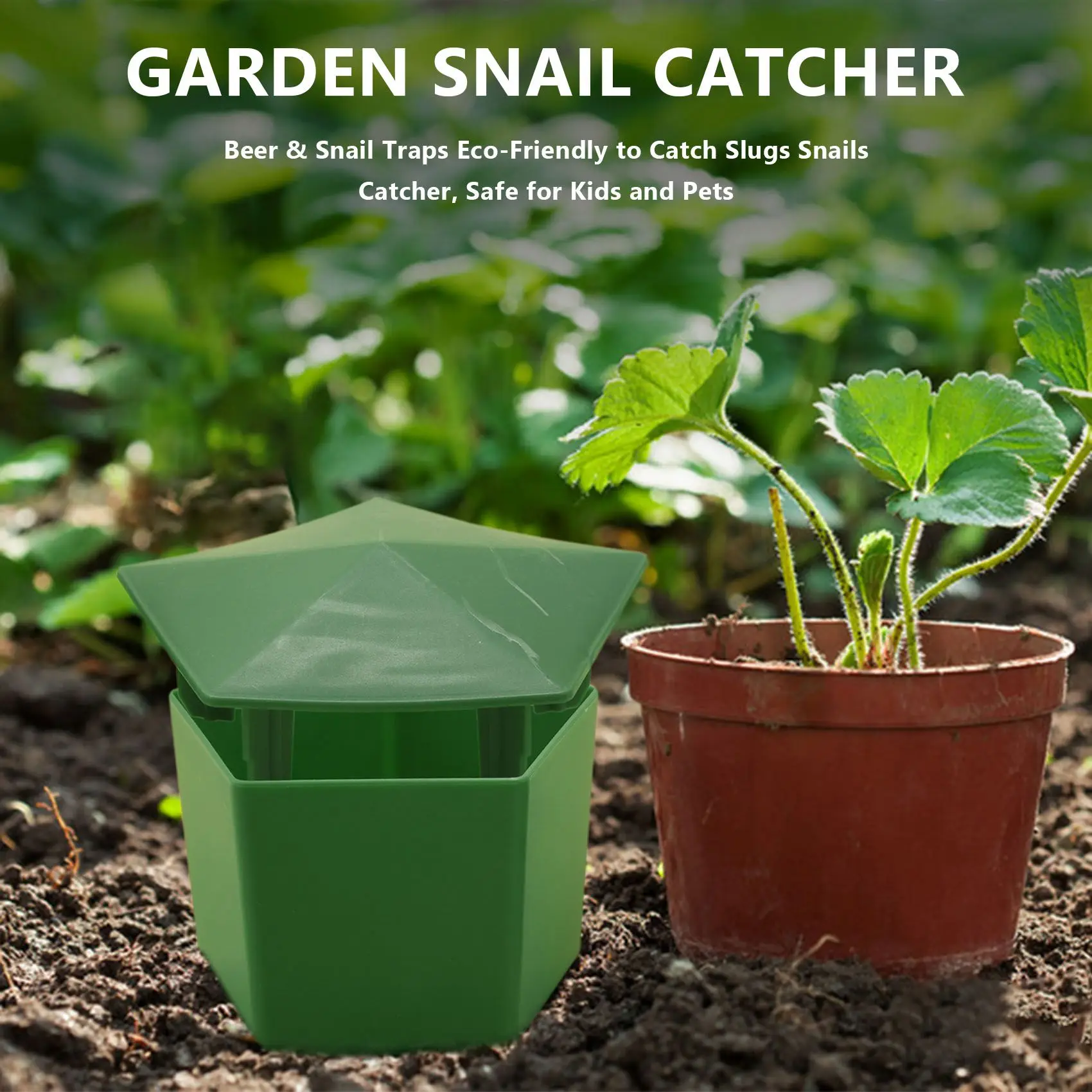 Beer & Snail Traps Eco-Friendly to Catch Slugs Snails Catcher, Safe for Kids and Pets