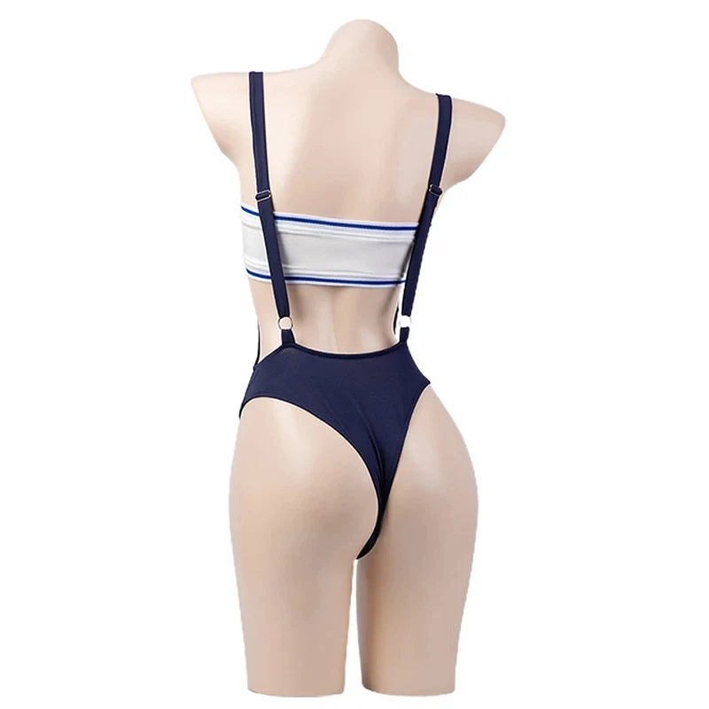 Anime Sailor Swimsuit For Women Japanese Student Cosplay Sexy Sport Tube Top Bodysuit Swimwear 2023 Summer Beach Bathing Suit