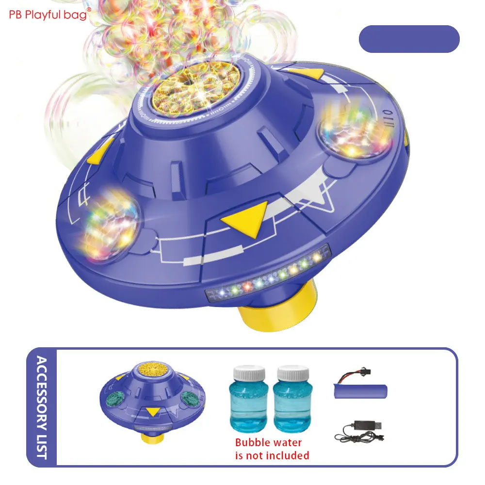 UFO Bubble Machine Flying Saucer Kid Toy Rotation Obstacle Avoidance Disc Fully Automatic Universal Wheel Children Gift AC204