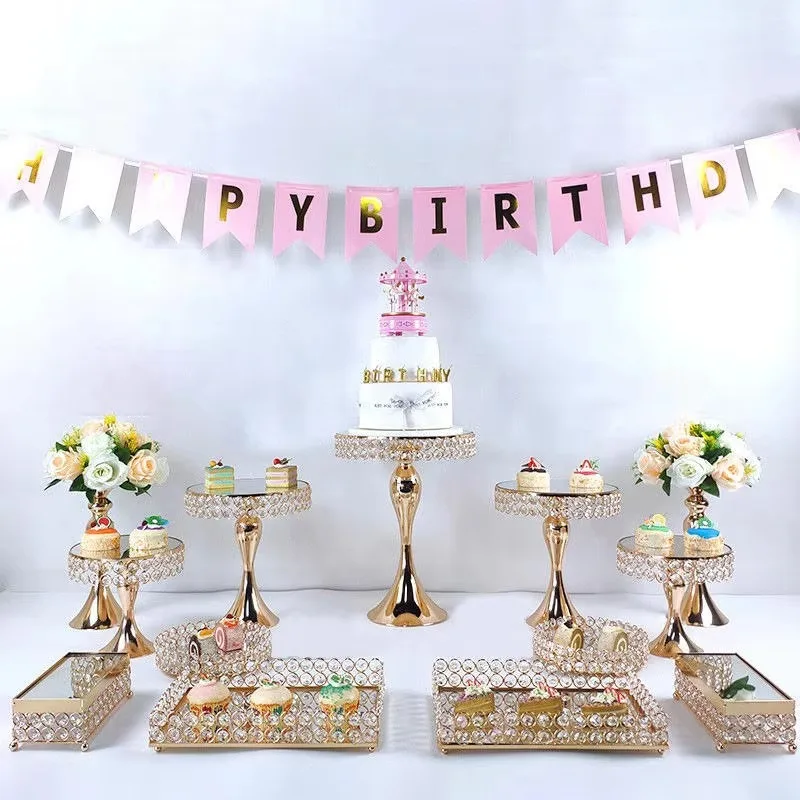 Available in stock, popular crystal dessert display stand, hotel grocery store display cake stand, wedding tray, cooking uten