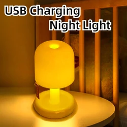 USB Rechargeable Night Light Mini Desktop Sunset Night Lamp Mushroom Style Led Table Light for Coffee Bar Home Decor Bedroom