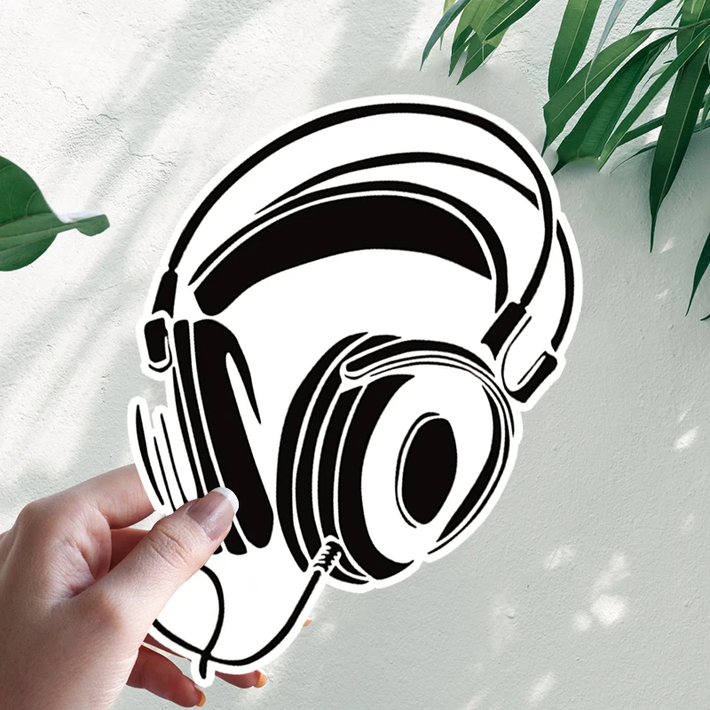 

Music DJ Headset Interesting Car Stickers Motorcycle Vinyl Decal Waterproof Windshield Auto Accessories #S90280