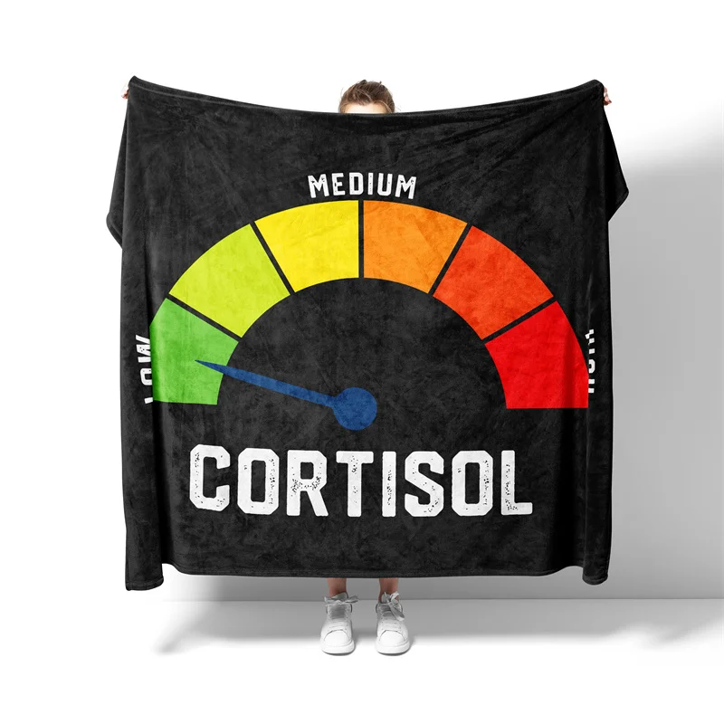 Aertemisi Low Cortisol Levels Throw Blanket Stress Humor Funny Meme Soft Fleece Blanket for Couch Bedroom