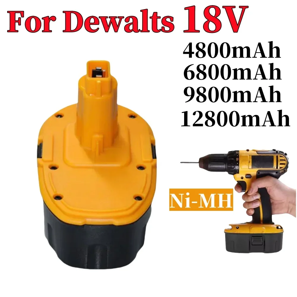 18V 4800mAh-12800mAh NiMH Battery For Dewalt DC9096 DE9039 DE9096 DE9098 DE9503 DC212 DC330 XRP Cordless Drill Replacement Cell