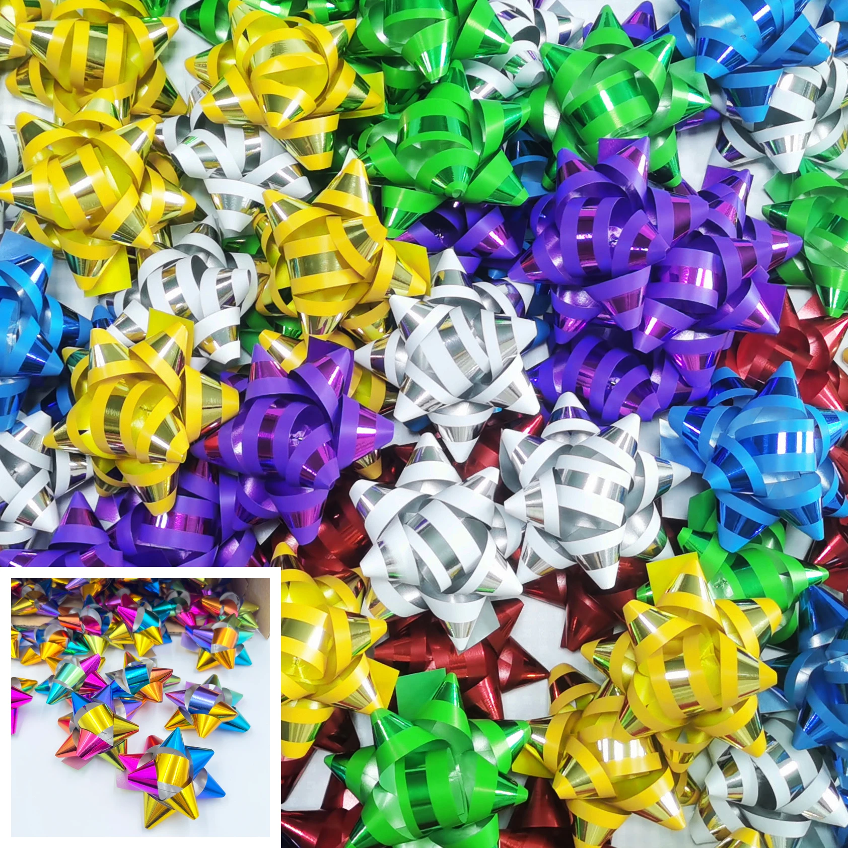 25PCS 3 Inch Gift Bows Assortments Colored Pre-made Metallic Bows  for Many Gift Giving Occasions Holidays Christmas Birthday