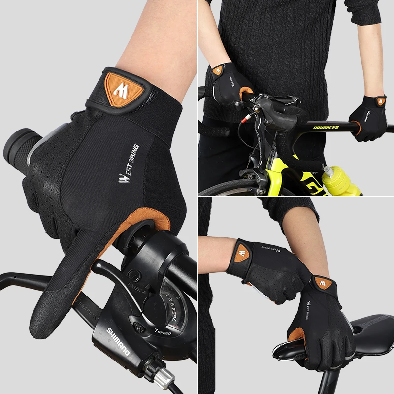 WEST BIKING Cycling Bicycle Gloves Men Women Touch Screen MTB Road Bike Gloves Shockproof Breathable Motorcycle Sports Gloves