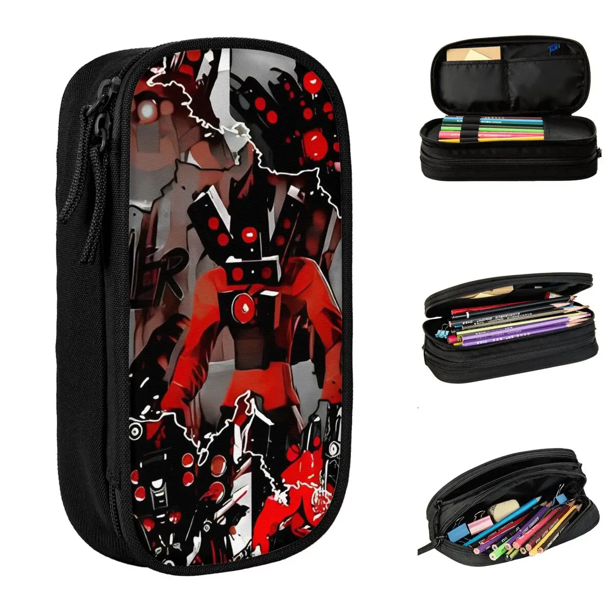 Skibidi Toilet Speakerman Pencil Case Boy Girl Vintage Pencil Bag Custom DIY Back To School Pencil Cases Stationery