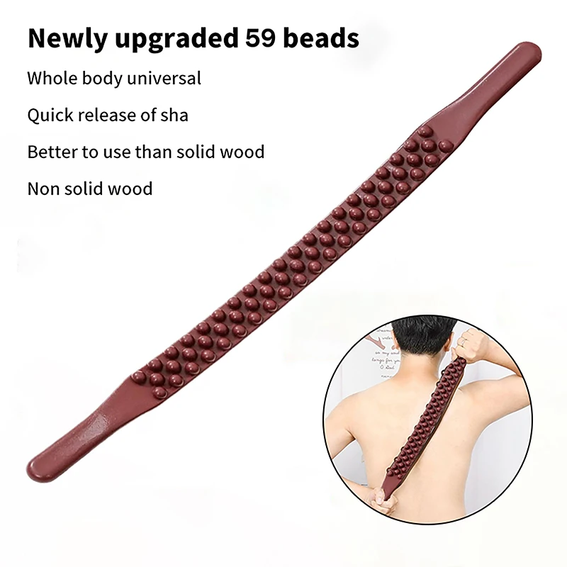 

Universal Back Massage Tendons Scraping Stick Point Gua Sha Relax Therapy Tool Abdominal Massager(Plastic)