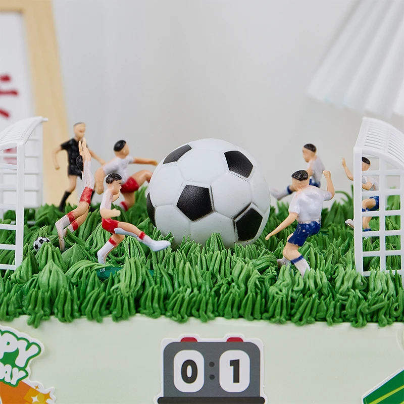 Football Cake Topper Sport Theme Paperboard Happy Birthday Soccer Cupcake Topper Kids Boy Birthday Party Cake Decoration Supplie