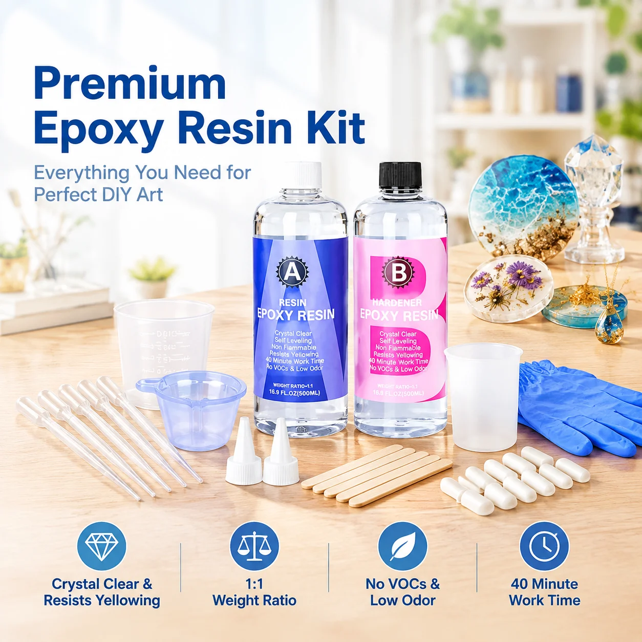 Resin Art Ratio - Kit Resin Epoksi Jernih yang Mudah