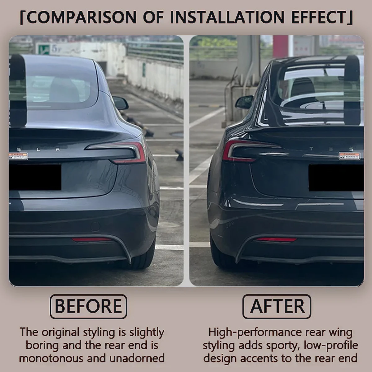 For Tesla Model 3 Highland Performance Carbon Fiber Spoiler Upgraded Rear Ducktail Wing for Refresh Ludicrous Car Accessories