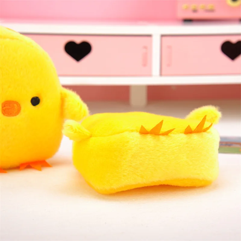 1PC Cute Chicken Plush Coin Zipper Change Purse With Keychain Small Headphone Lipstick Bag Mini Wallet Money Bag Kids Gift