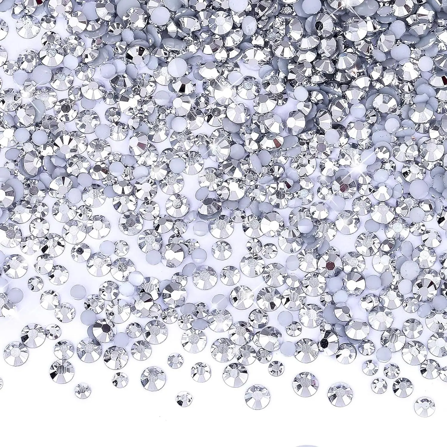 

Silvery Flatback Resin Jelly Rhinestones 2mm 3mm 4mm 5mm 6mm Drill Faux Gems Bead for Crafts DIY Nail Art Charms Supplies