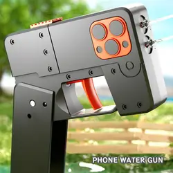 Pistola de agua plegable para iPhone para niños, pistola de juguete, teléfono móvil plegable, juguetes de playa, envío directo