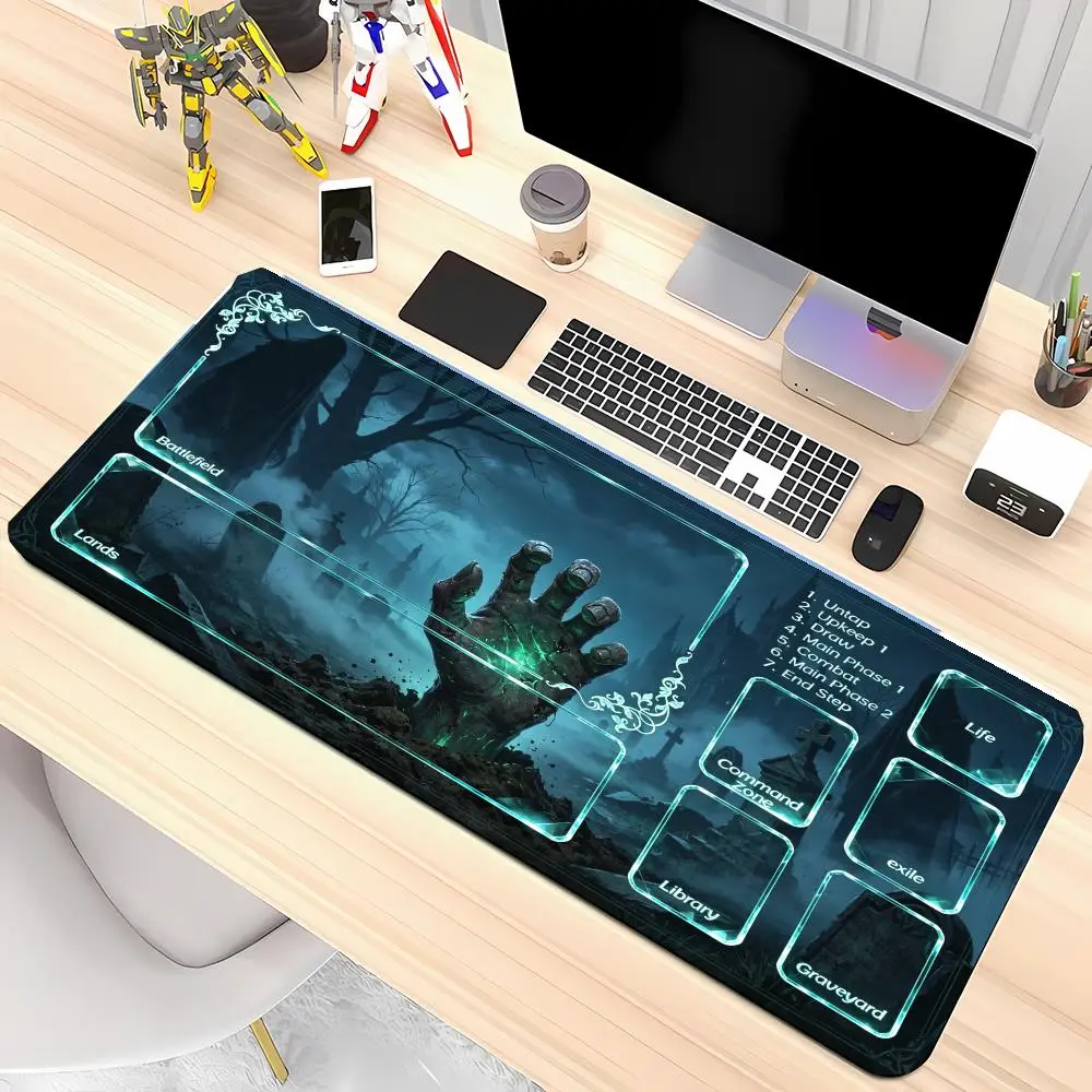 Zombie Rising Graveyard Playmat Gothic Cemetery Zombie Hand Large Gaming Card Mat Mousepa