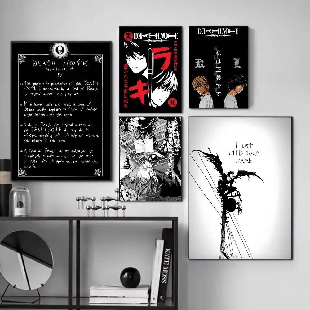1pc Anime D-Death Note DN L Manga Posters Fancy Wall Sticker for Living Room Bar Decoration Wall Decor