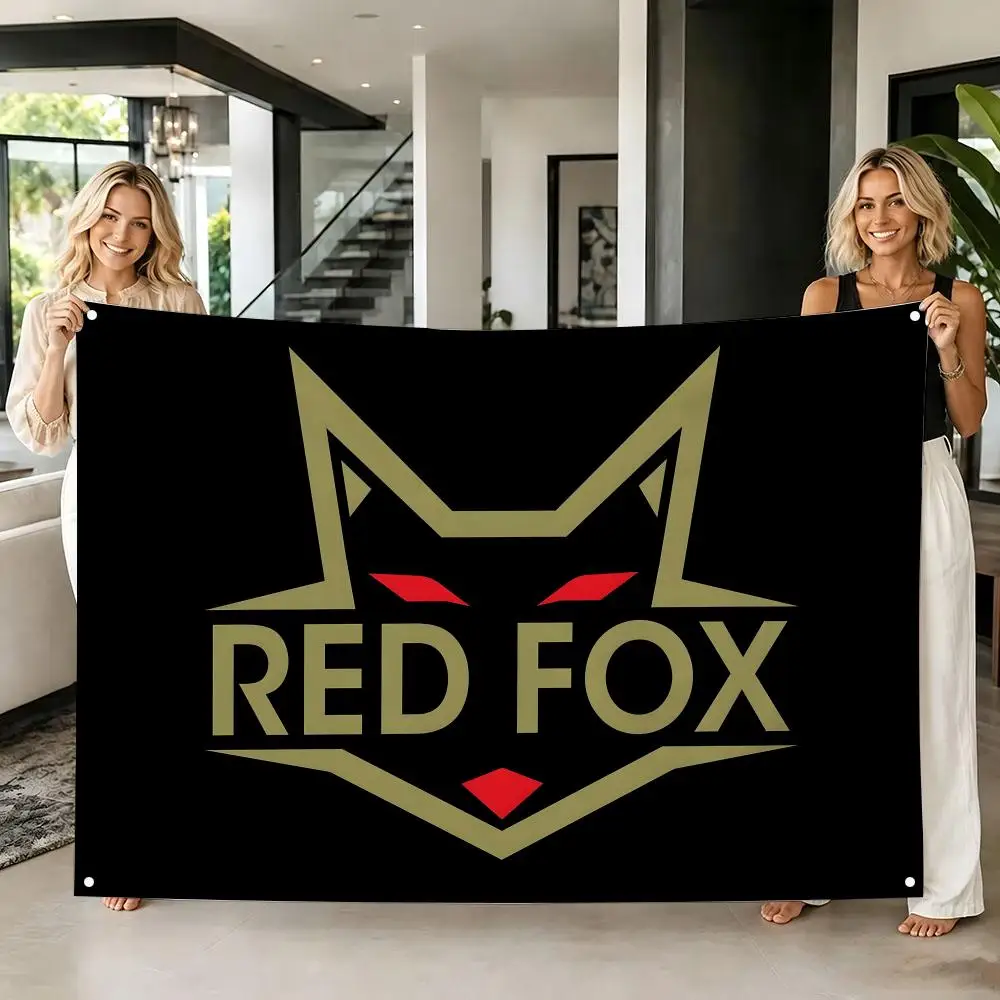 Logo R-Red Fox Flags Tapestry Creative Pattern Photo Living Room Wall Art Party Outdoor Decor